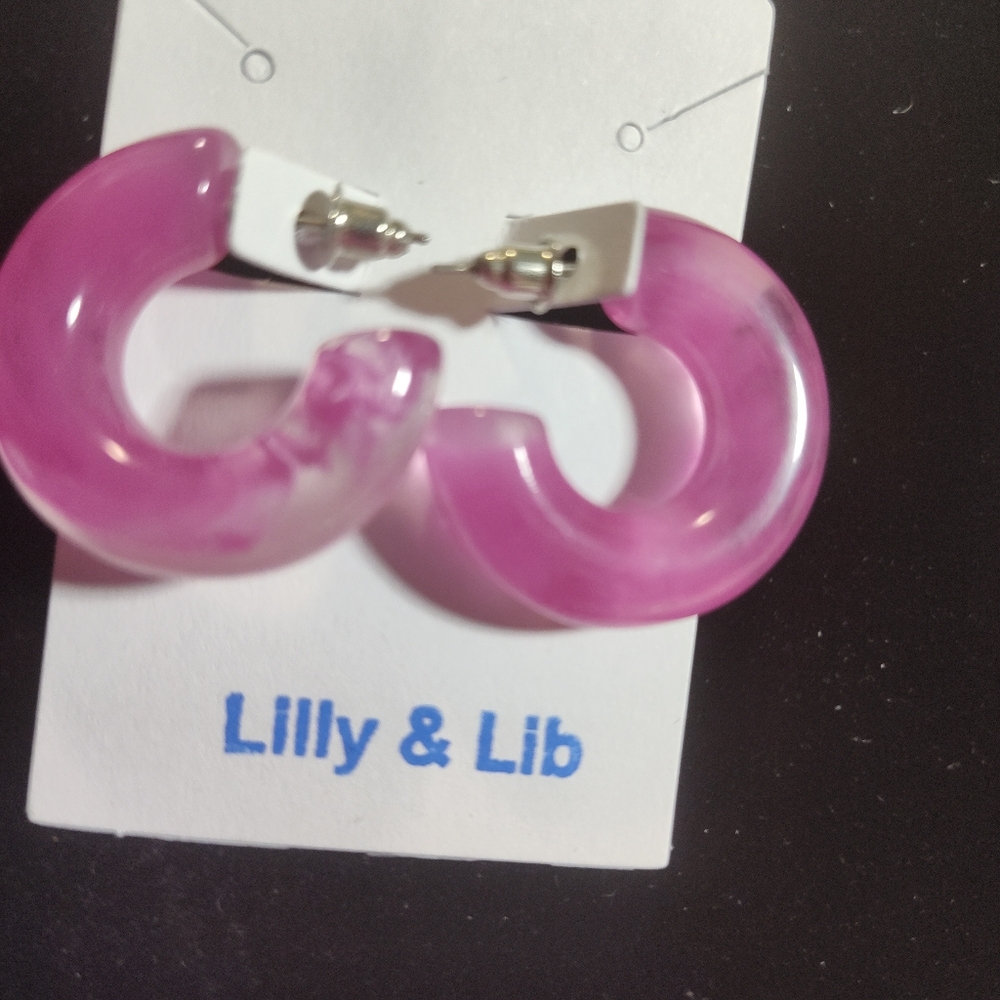 Lilly & Lib Pink Hoop Earrings